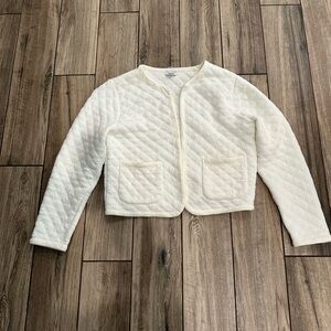 J Crew White Quilted Jacket